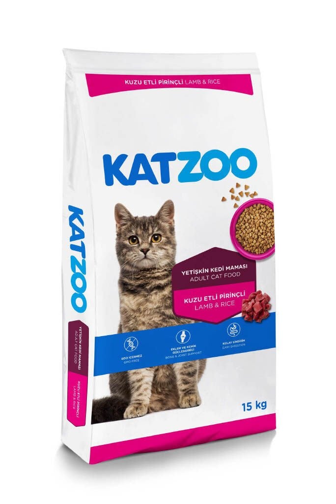 Katzoo Kuzu Etli Pirinçli Yetişkin Kedi Maması 15kg