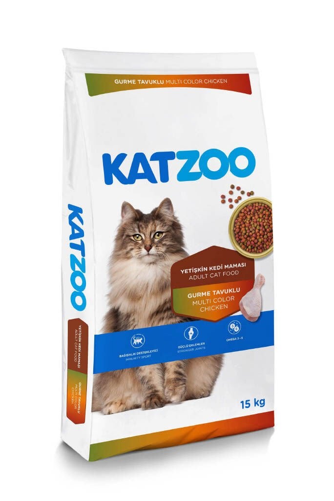 Katzoo Gurme Tavuklu Yetişkin Kedi Maması 15kg