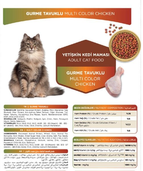 Katzoo Gurme Tavuklu Yetişkin Kedi Maması 1,5kg