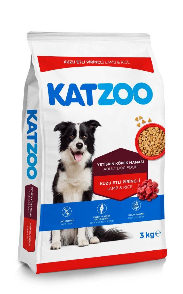 Katzoo Kuzu Etli Pirinçli Yetişkin Köpek Maması 3kg