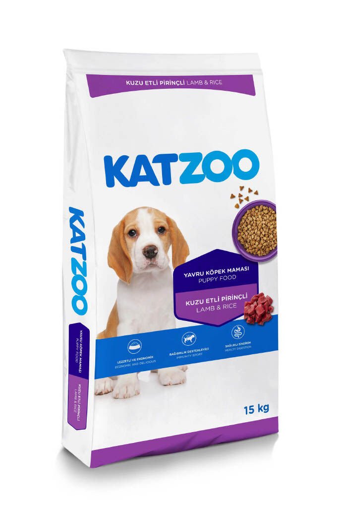 Katzoo Kuzu Etli Pirinçli Yavru Köpek Maması 15kg